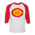 Retro Los Angeles Strings raglan 3/4 sleeve t-shirt featuring vintage WTT tennis team logo in white/red