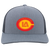 Vintage Los Angeles Strings World Team Tennis trucker cap with seamless 5-panel front and retro logo in heather grey/light charcoal