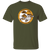 Vintage-style Minnesota Buckskins WTT T-shirt with retro 1970s team logo graphic in military green