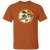 Vintage-style Minnesota Buckskins WTT T-shirt with retro 1970s team logo graphic in Texas orange