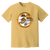 Vintage-style Minnesota Buckskins WTT T-shirt with retro 1970s tennis team logo graphic in mustard