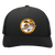 Vintage Minnesota Buckskins World Team Tennis trucker cap with seamless 5-panel front and retro logo in black/black