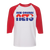 Retro New Orleans Sunbelt Nets raglan 3/4 sleeve t-shirt featuring vintage WTT tennis team logo in white/red