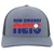 Vintage x World Team Tennis trucker cap with seamless 5-panel front and retro logo in heather grey/light charcoal