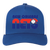 Vintage x World Team Tennis trucker cap with seamless 5-panel front and retro logo in royal blue/white