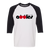 Retro New York Apples raglan 3/4 sleeve t-shirt featuring vintage WTT tennis team logo in white/black