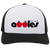 Vintage New York Apples World Team Tennis trucker cap with seamless 5-panel front and retro logo in white/black