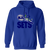 Vintage New York Sets pullover hoodie featuring vintage WTT tennis team logo in royal blue