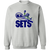 Retro New York Sets crewneck pullover sweatshirt featuring vintage WTT tennis team logo in sport grey