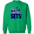 Retro New York Sets crewneck pullover sweatshirt featuring vintage WTT tennis team logo in Irish green