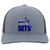 Vintage New York Sets World Team Tennis trucker cap with seamless 5-panel front and retro logo in heather grey/light charcoal