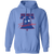 Retro Philadelphia Freedoms pullover hoodie featuring vintage WTT tennis team logo in Carolina blue