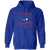 Retro Philadelphia Freedoms pullover hoodie featuring vintage WTT tennis team logo in royal blue