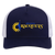Vintage x World Team Tennis trucker cap with seamless 5-panel front and retro logo in true navy/white