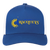 Vintage x World Team Tennis trucker cap with seamless 5-panel front and retro logo in royal blue/white