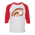 Retro Phoenix Sunsets raglan 3/4 sleeve t-shirt featuring vintage WTT tennis team logo in white/red