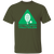 Vintage-style Pittsburgh Triangles WTT T-shirt with retro 1970s team logo graphic in military green