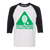 Retro Pittsburgh Triangles raglan 3/4 sleeve t-shirt featuring vintage WTT tennis team logo in white/black