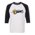 Retro San Diego Friars raglan 3/4 sleeve t-shirt featuring vintage WTT tennis team logo in white/black