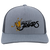 Retro San Diego Friars World Team Tennis trucker cap with seamless 5-panel front and retro logo in heather grey/light charcoal