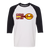 Retro San Francisco Golden Gaters raglan 3/4 sleeve t-shirt featuring vintage WTT tennis team logo in white/black
