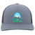 Vintage Sea Port Cascades World Team Tennis trucker cap with seamless 5-panel front and retro logo in heather grey/light charcoal