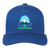 Vintage Sea Port Cascades World Team Tennis trucker cap with seamless 5-panel front and retro logo in royal blue/white