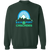 Retro Sea Port Cascades crewneck pullover sweatshirt featuring vintage WTT tennis team logo in forest green
