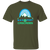 Vintage-style Sea Port Cascades WTT T-shirt with retro 1970s team logo graphic in military green