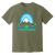 Vintage-style Sea Port Cascades WTT T-shirt with retro 1970s tennis team logo graphic in moss