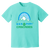 Vintage-style Sea Port Cascades WTT T-shirt with retro 1970s tennis team logo graphic in blue lagoon