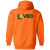 Detroit Loves WTT Tennis Full Zip Hoodie in Safety Orange Back
