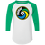 New York Cosmos Raglan Shirt 3/4 Sleeve NASL Soccer color White/Kelly Green New York Cosmos Raglan Shirt 3/4 Sleeve NASL Soccer color White/Kelly Green