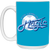 Columbus Magic Mug 15oz White Glossy Ceramic ASL Soccer color Turquoise