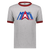 Miami Americans Ringer T-shirt ASL Soccer color Heather Gray/Red