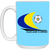 Oakland Clippers Mug 15 oz. Glossy Ceramic NASL Soccer color Columbia Blue