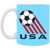 USA Team Mug 11 oz. Glossy Ceramic NASL Soccer color Columbia Blue