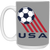 USA Team Mug 15 oz. Glossy Ceramic Soccer color Gray