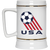 Team USA American National Soccer Team Ceramic Beer Stein Mug 22 Oz. Capacity color White