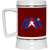 Miami Americans Beer Stein Ceramic 22 Oz. Capacity Ceramic ASL Soccer Team color Maroon