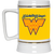 Wichita Wings Beer Mug Stein Ceramic 22 Oz. Capacity MISL Soccer Team color Athletic Gold