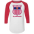 Indianapolis Olympians Raglan Shirt 3/4 Sleeve NBA Basketball Team color White/Red Indianapolis Olympians Raglan Shirt 3/4 Sleeve NBA Basketball Team color White/Red