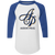 Akron Pros Raglan Shirt 3/4 Sleeve NFL Football Team Logo color White/Royal Blue
