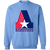 Birmingham Americans Sweatshirt Crewneck Pullover Apparel WFL Football Team color Carolina Blue Birmingham Americans Sweatshirt Crewneck Pullover Apparel WFL Football Team color Carolina Blue