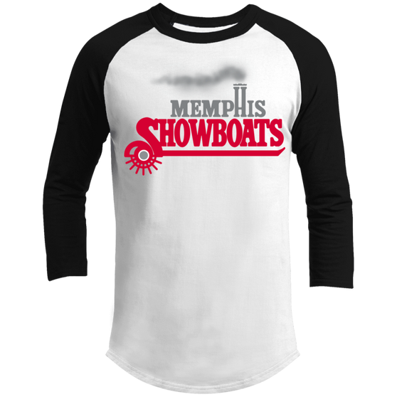 Memphis Showboats USFL Raglan Shirt 3/4 Sleeve - White/Black