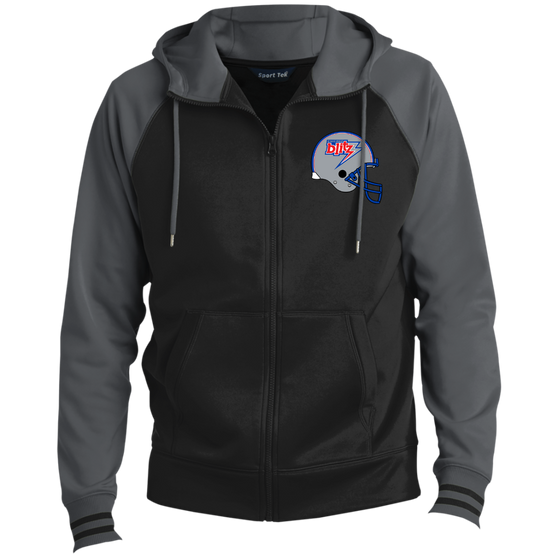 Chicago Blitz Helmet Hoodie Sport Wick Zip in Black/Dark Smoke