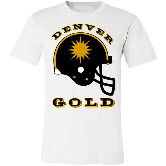 Denver Gold USFL Football Helmet T-shirt Premium in White