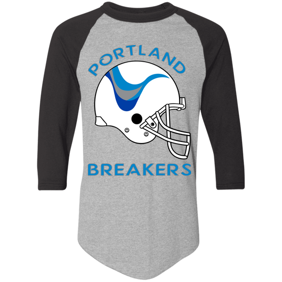 Portland Breakers Helmet Raglan Shirt 3/4 Sleeve Colorblock