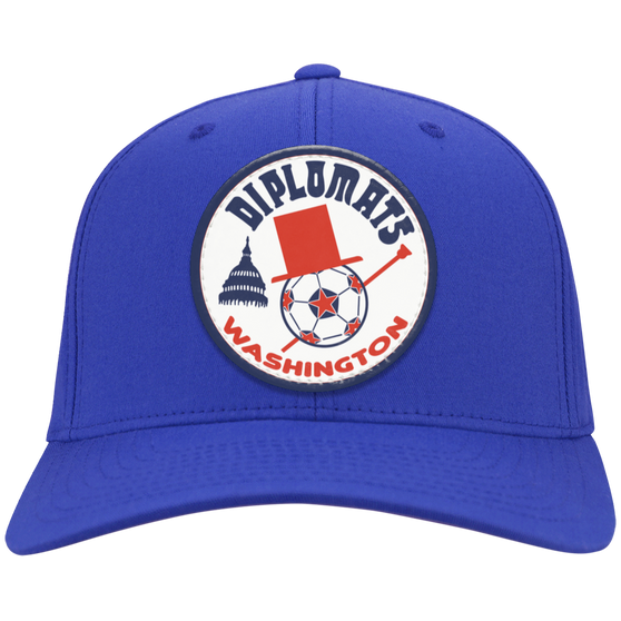 Washington Diplomats Twill Cotton Cap with vegan patch NASL Soccer Team logo in color Royal Blue