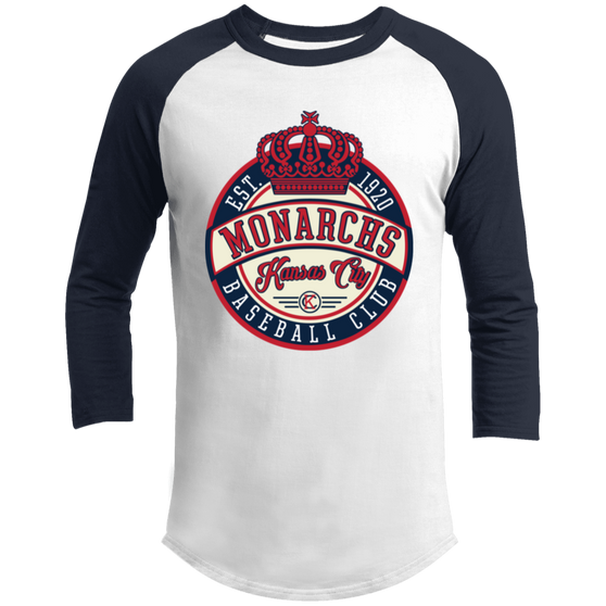 Kansas City Monarchs Raglan Shirt Negro League Baseball color White/Navy